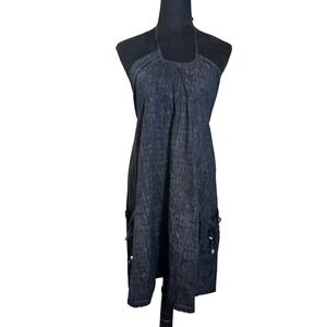 Loomstate ORGANIC Halter Dress Pockets Tie‎ Straps Casual Summer Dress